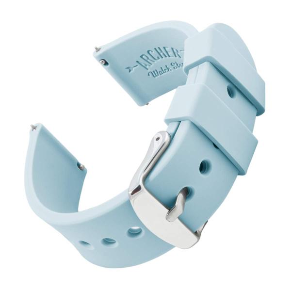 Archer Watch Straps - Ricambio di Cinturino di Silicone, Sgancio Rapido per Orologi e Smartwatch - Azzurro Polvere, 19mm