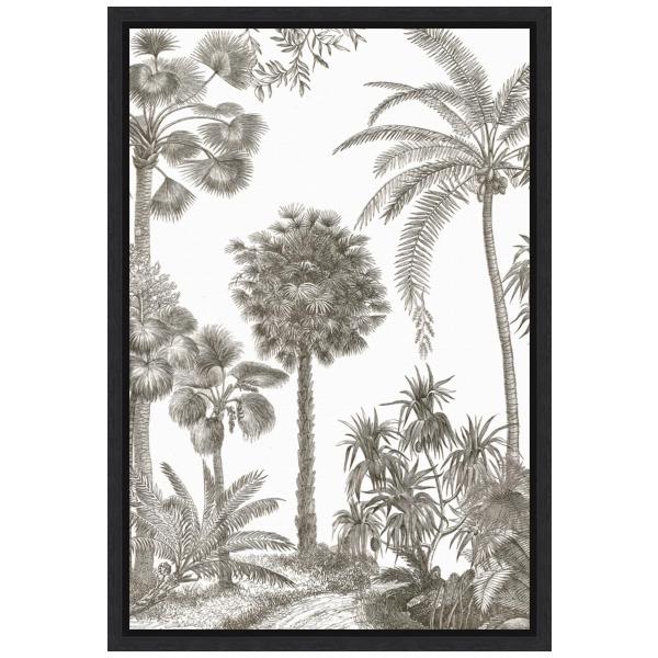 Amanti Art Framed Canvas Wall Art 23x16 Palm Oasis I by Wild Apple Portfolio, Framed Wall Art Canvas, Tropical Artwork, Modern Decor, Medium Poster Pa