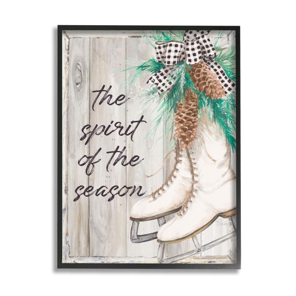 Stupell Industries Spirit of Season Phrase Winter White Ice Skates