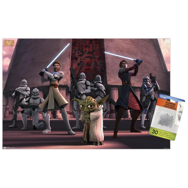Star Wars: The Clone Wars - Group Wall Poster with Push Pins