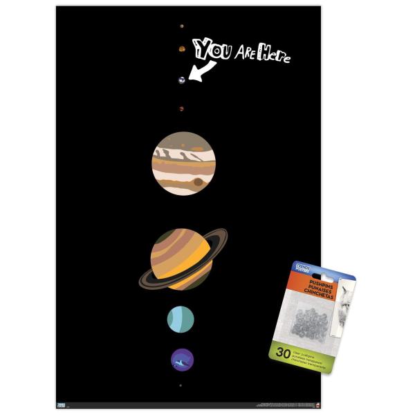 Trends International The Big Bang Theory - Planets Wall Poster, 14.72" x 22.37", Premium Poster ＆ Push Pin Bundle