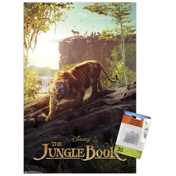Trends International Disney The Jungle Book - Tiger Wall Poster with Push Pins