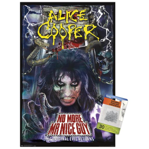 Alice Cooper - No More Mr. Nice Guy Wall Poster with Push Pins