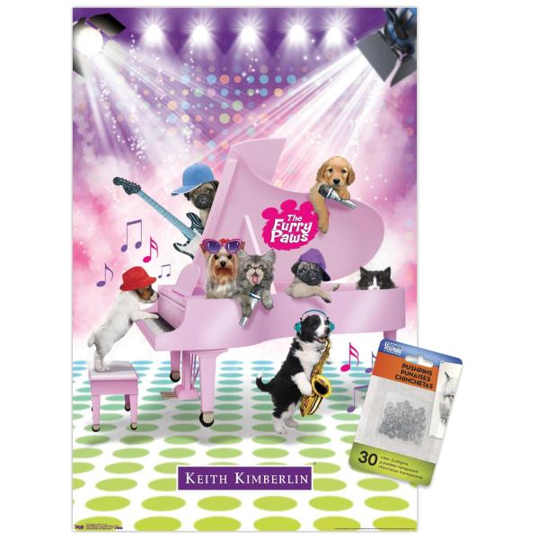 Keith Kimberlin - Puppies and Kittens Band Wall Poster with Push Pins