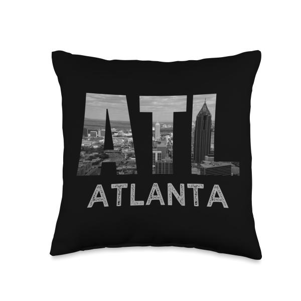 City of Atlanta Georgia Skyline Cityscape Downtown ATL Home Throw Pillow