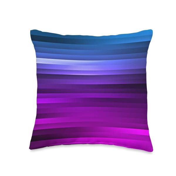 Chic Stripes Purple Blue Magenta Striking Artistic Bars Throw Pillow