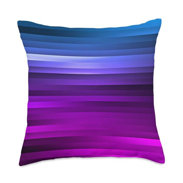 Chic Stripes Purple Blue Magenta Striking Artistic Bars Throw Pillow