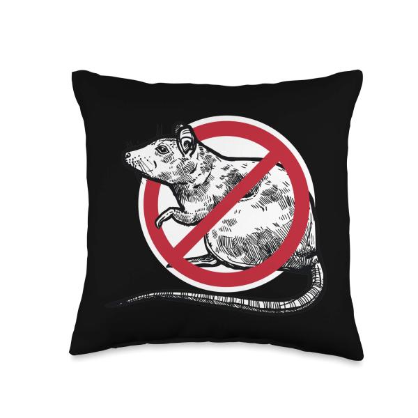 VepaDesigns Novelty No Rat Sign Stop Snitching Pest Control Cool Novelty Gifts Throw Pillow, 16x16