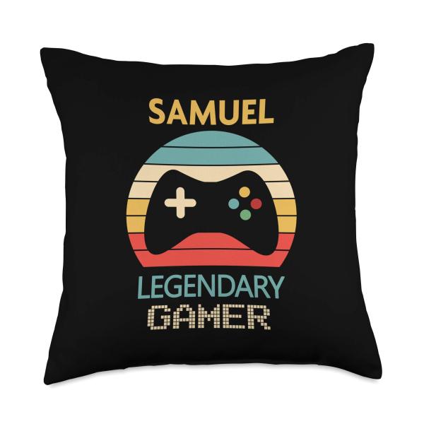 Samuel Name Gift Gamer Decor Boys Bedroom Accessories Throw Pillow