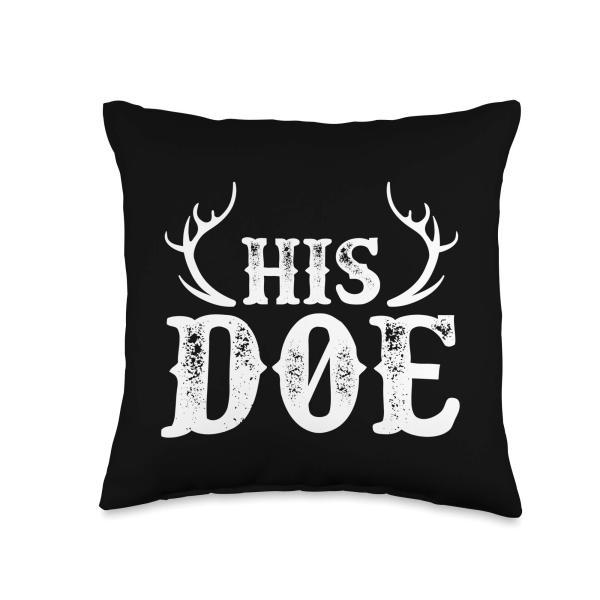 His Doe Her Buck Couples Cute Country Southern Throw Pillow
