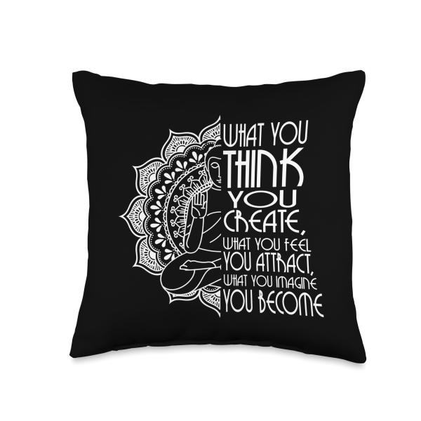 Law Of Attraction Spiritual Buddha Meditation Gifts Men Yoga Throw Pillow