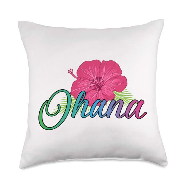 Ohana Aloha Hawaii from the island - Feel the Flower Spirit! Throw Pillow