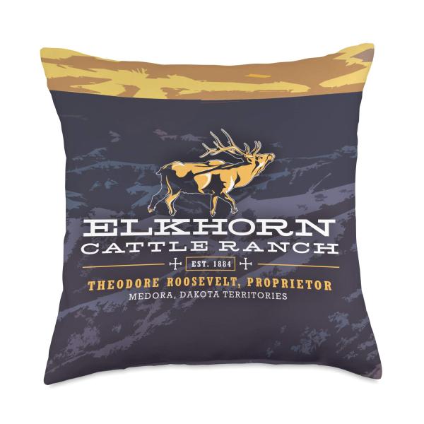 Theodore Roosevelt Elkhorn Ranch History Buff Pillow Throw Pillow