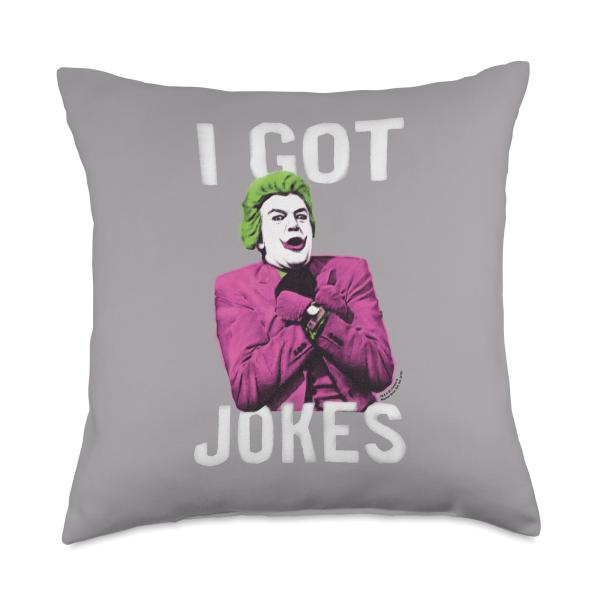 Batman Classic TV Series The Joker Got Jokes Throw Pillow