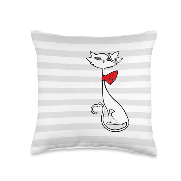 Elegant Cat Maria Throw Pillow