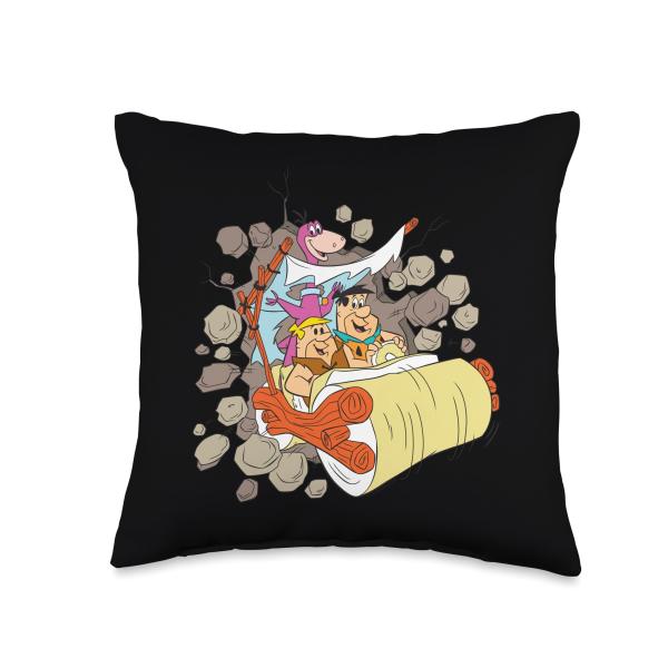 The Flintstones Coming Through Throw Pillow