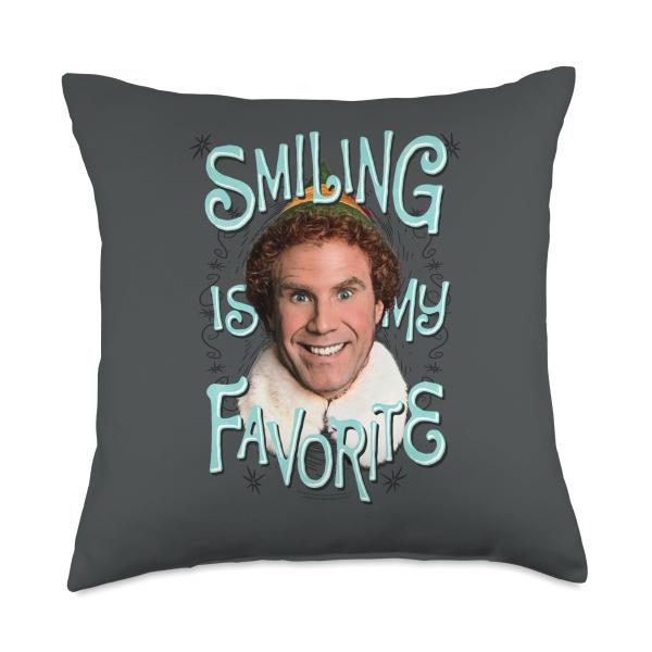 Elf Movie Smiling Throw Pillow, 18x18