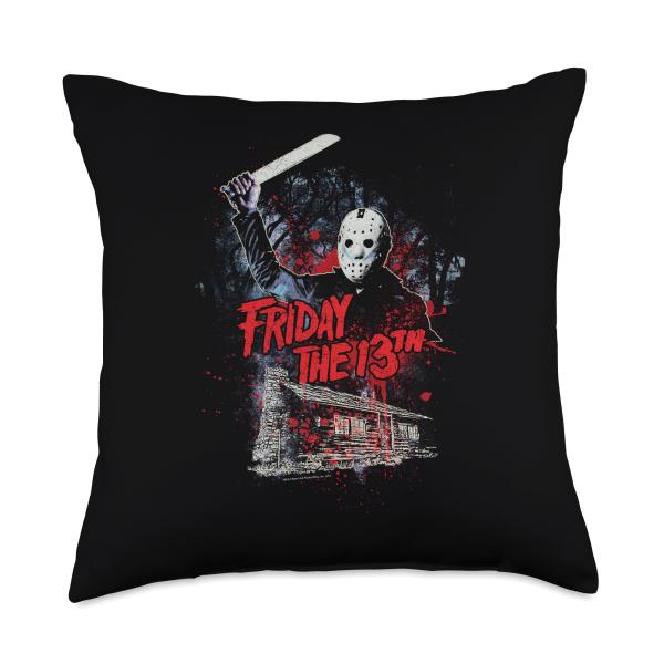 Friday the 13th Jason Cabin Throw Pillow
