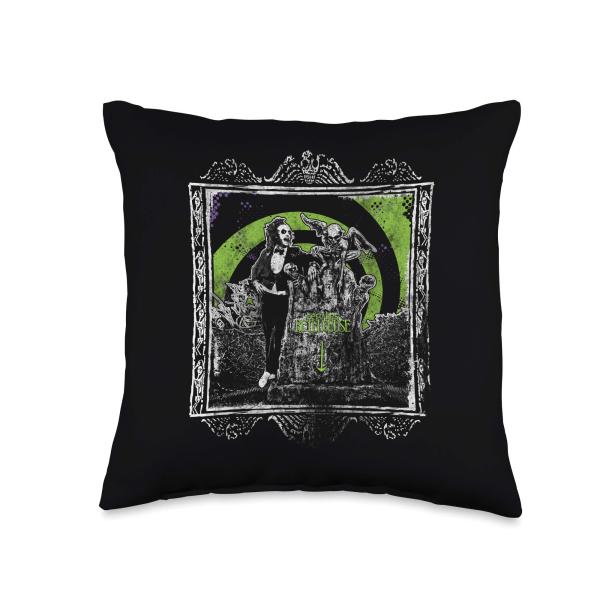 Beetlejuice Here Lies Throw Pillow