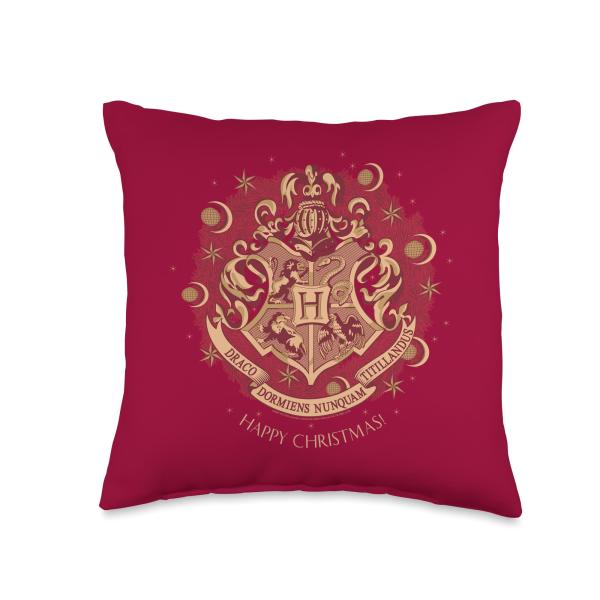 Harry Potter Hogwarts Happy Christmas Throw Pillow