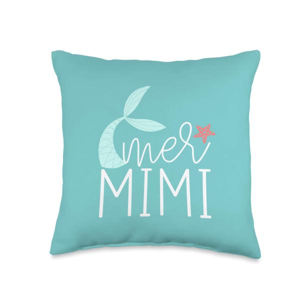 Mermimi - Cute Mermaid Mimi Grandma Nickname Throw Pillow