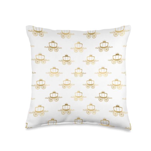 Golden Coaches Cinderella Princess Royal Magic Fairytale Throw Pillow