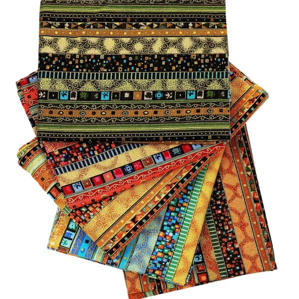 Tatuo 5 Pcs African Print Fabric Ethnic Pattern Cotton Fat Quarters Pre Cut Quilting Cloth Fabric by The Yard Fat Quarters Bundles for Sewing Patchwor