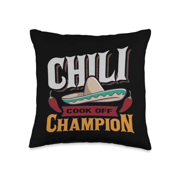 BCC Chili Cook Off Team Shirts ＆ Cooking Gifts Chili Champion Cooking Competition Team Award Throw Pillow, 16x16