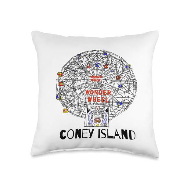 Coney Island Brooklyn New York City (light version) Throw Pillow
