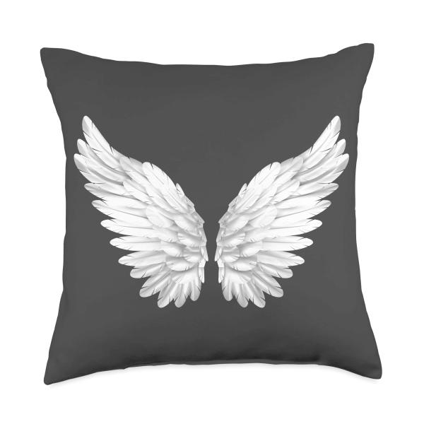 White Wings Freedom Guardian For Men ＆ Women Angel Throw Pillow