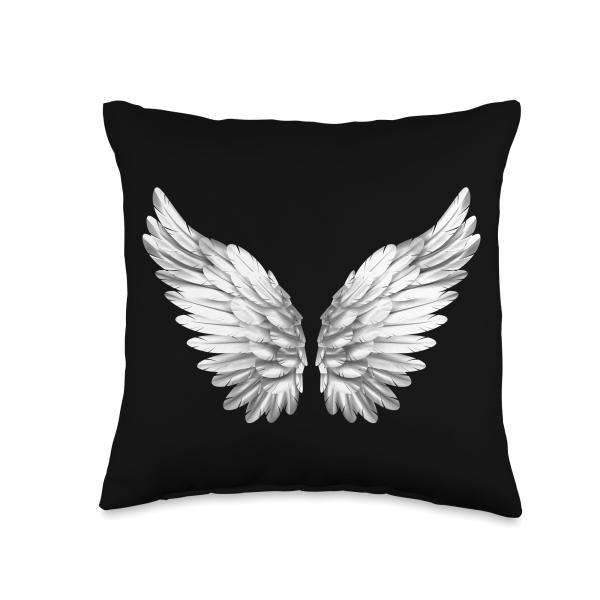 White Wings Freedom Guardian For Men ＆ Women Angel Throw Pillow