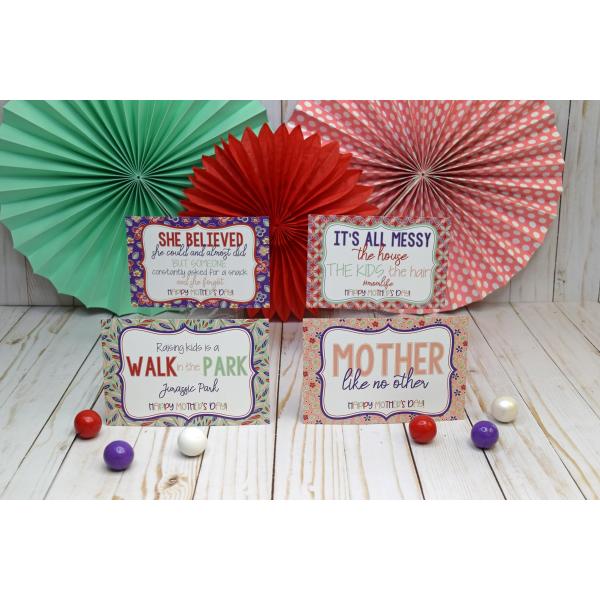 Funny Truth About Motherhood Happy Mother's Day Themed Blank Postcards To Send To Friends ＆ Family, 4"x6" Fill In Notecards (4 Different Designs) by