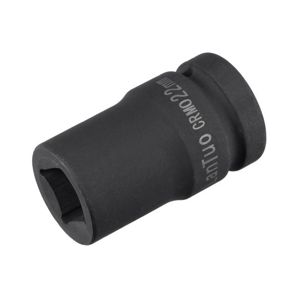 uxcell 1インチドライブ 22mmスクエアインパクトソケット CR-MO 長さ80mm 標準メトリックサイズ
