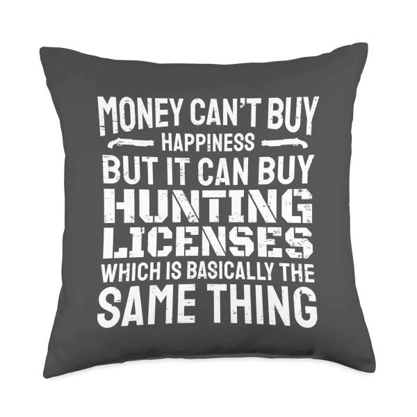 Funny Hunting Saying Hunter I Hunting License Throw Pillow
