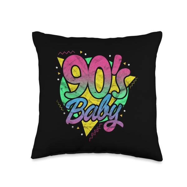 90's Baby 90s 1990s Nineties Party Costume Retro Vintage Throw Pillow