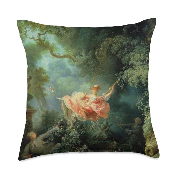 The Happy Accidents of the Swing by Jean-Honor〓 Art Cheery Throw Pillow