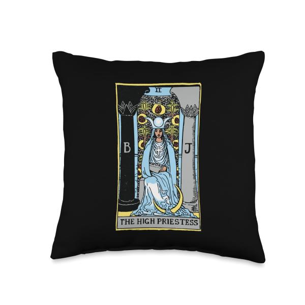 High Priestess Tarot Card Rider Waite Throw Pillow