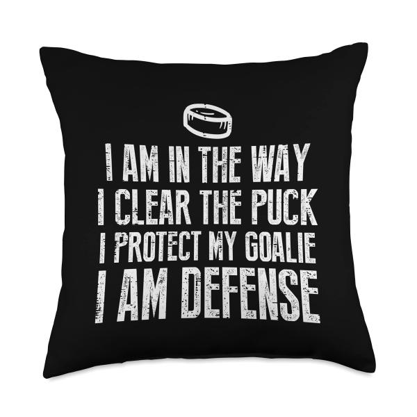 I Am Defense Ice Hockey Cool Player Defenseman Men Women Throw Pillow