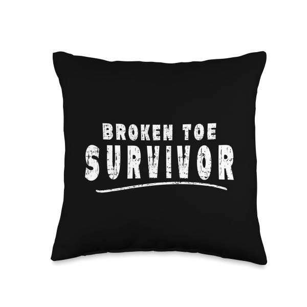 Hilarious Broken Toe Survivor Sarcastic Humor Meme Throw Pillow