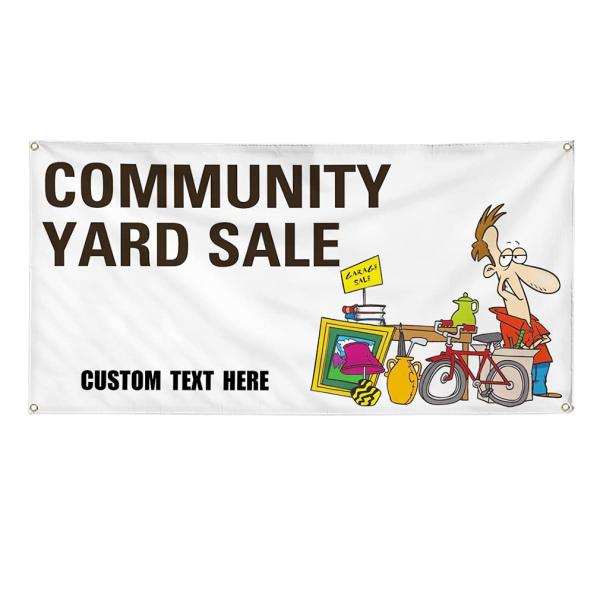 Custom Vinyl Banner Multiple Sizes Community Yard Sale #2 Advertising Printing Yard Sale Outdoor Weatherproof Industrial Yard Signs 4 Grommets Persona