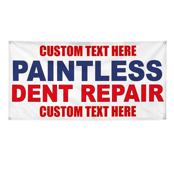 Custom Vinyl Banner Multiple Sizes Paintless Dent Repair Blue Red Painters Outdoor Weatherproof Industrial Yard Signs 4 Grommets Personalized Text Her