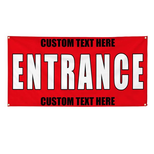 Custom Vinyl Banner Multiple Sizes Entrance Promotion Business General Business Outdoor Weatherproof Industrial Yard Signs 4 Grommets Personalized Tex