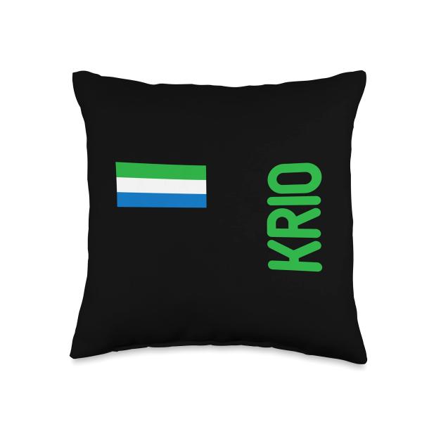 Krio Flag And Sierra Leone Roots Throw Pillow