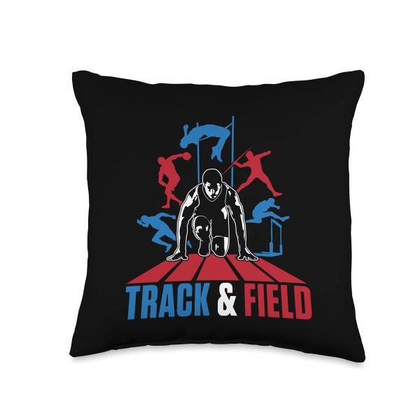 Cute Track And Field Athletics For Boys And Girls Throw Pillow
