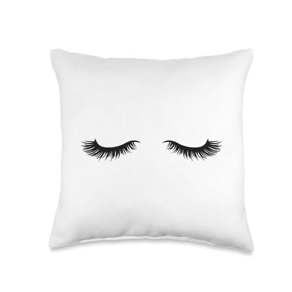 Eyelashes Beauty funny Woman cool elegant Design Throw Pillow