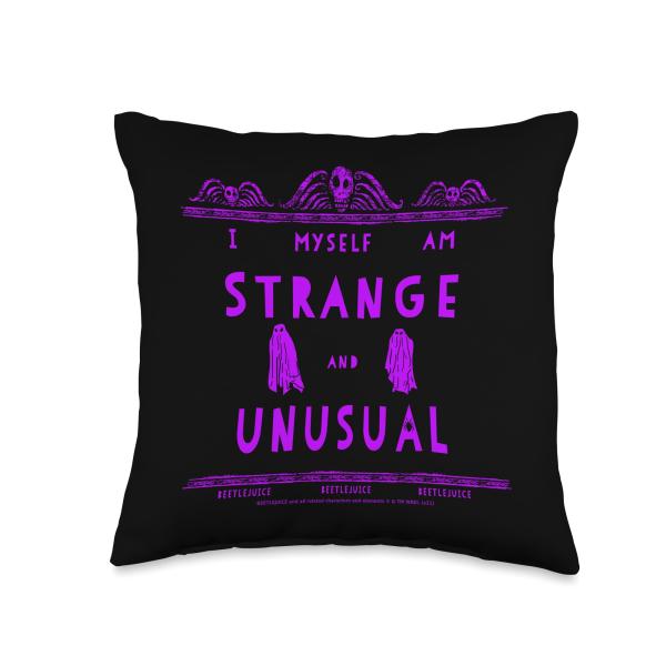 Beetlejuice Strange and Unusual Throw Pillow