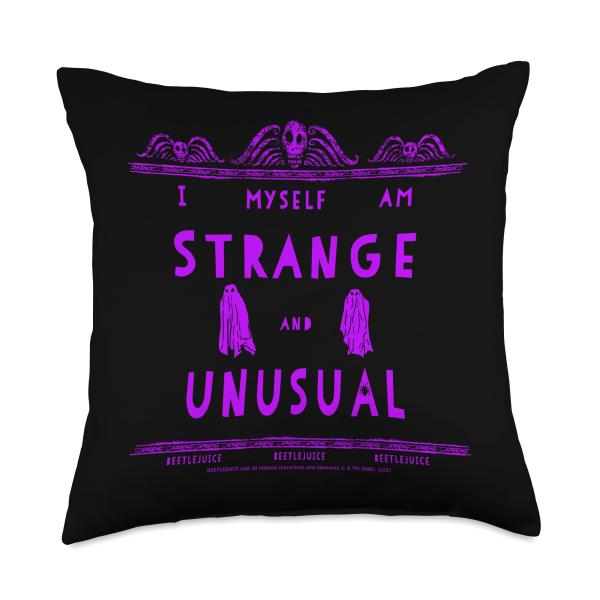 Beetlejuice Strange and Unusual Throw Pillow