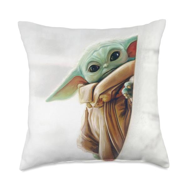 スターウォーズ マンダロリアン グログ ホワイト スローピロー、18x18