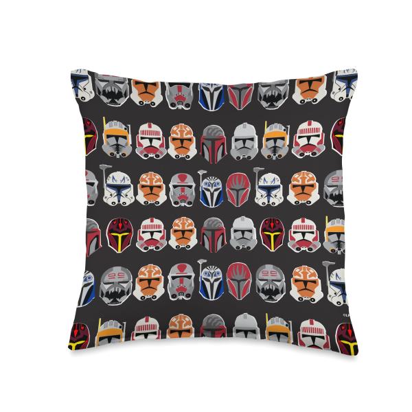 Star Wars The Clone Wars Trooper Helmet Pattern Throw Pillow