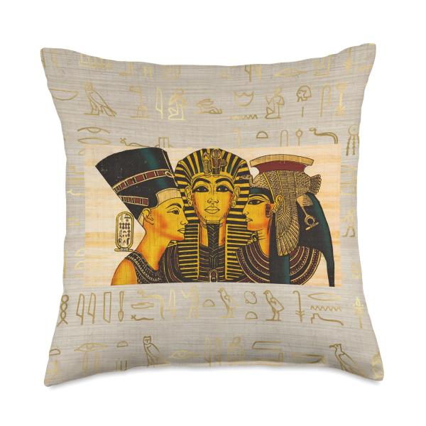 Ancient Egyptian Queen Nefertiti, Cleopatra , king tut Throw Pillow
